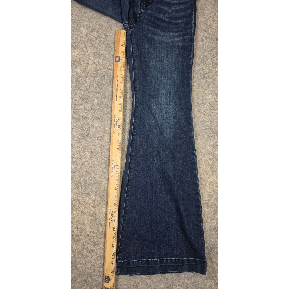 Shyanne Super Bell Bottom Y2K Flare Jeans Womens 28x34 Blue Dark Wash Jewels